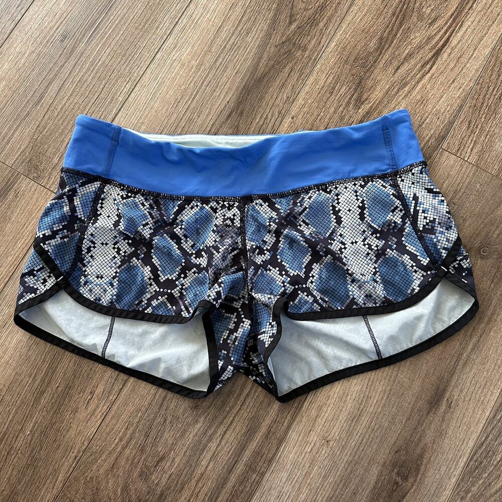 Lululemon Speed Up Shorts 3" Lined Black, White, Blue Women's Size 8